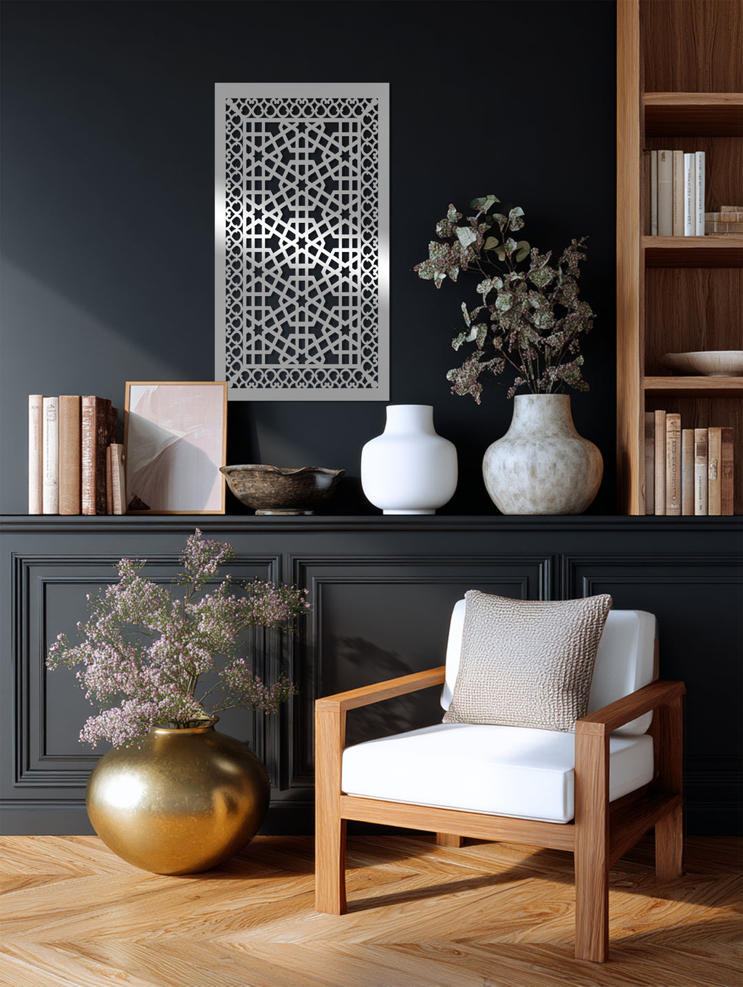 Göttliche Symmetrie – Ornamentale Geometrie Metall Wandbilder