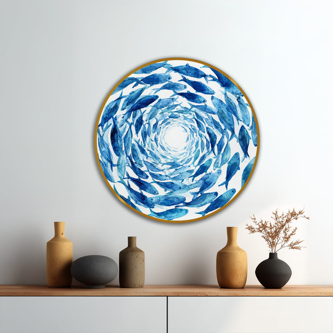 Oval der kosmischen Wellen Wandspiegel  – Moderner, geschichteter Metallspiegel
