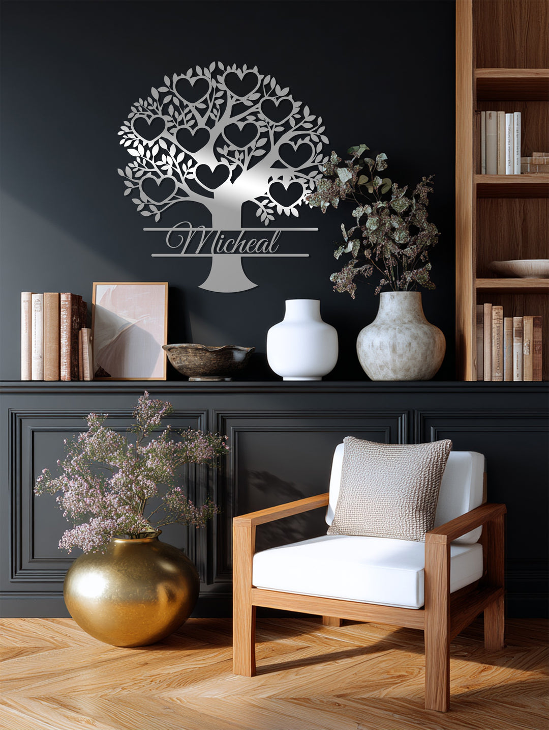 Personalized Family Tree – Custom Name Metal Wall Art