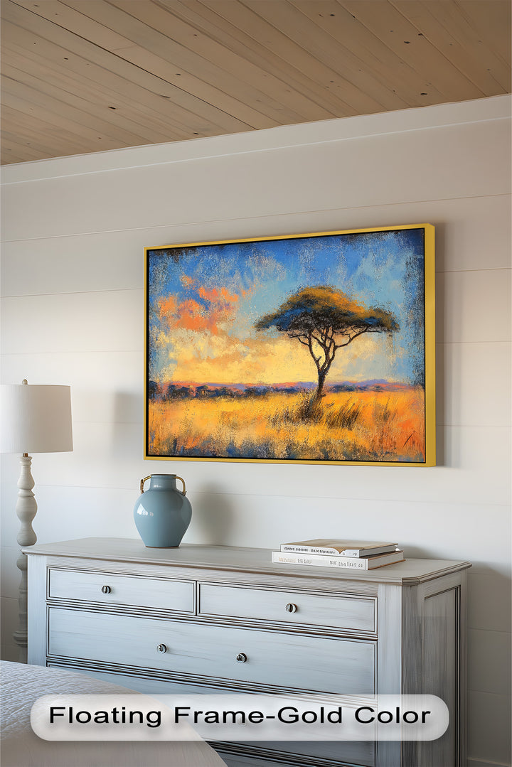 African Savannah Tree Wall Art – Landscape Oil Painting