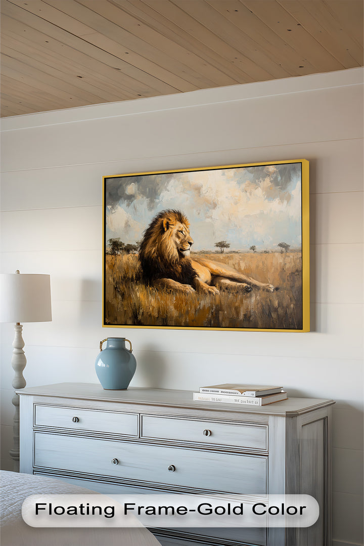 Majestic Serengeti King – Regal Lion Oil Painting