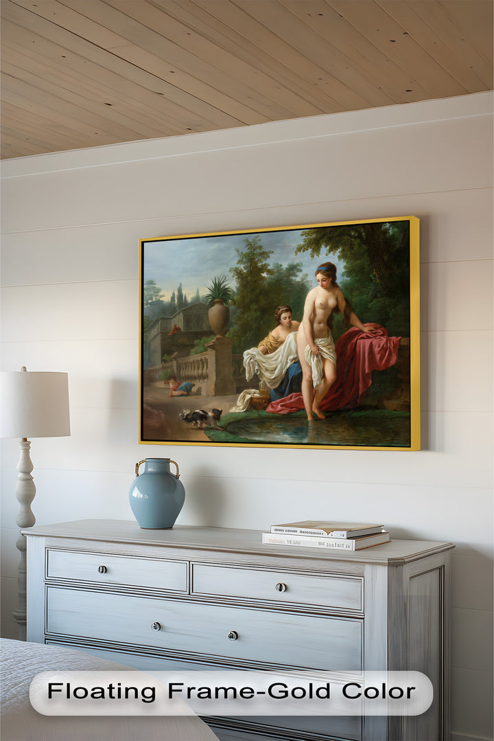 Bathing in the Garden – Neoclassical Elegance Oil Painting
