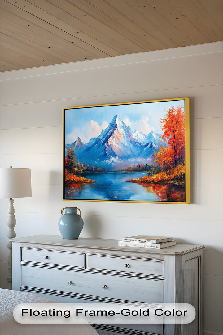 Incredible Stunning Mountain Landscape – Framed Nature Oil Painting