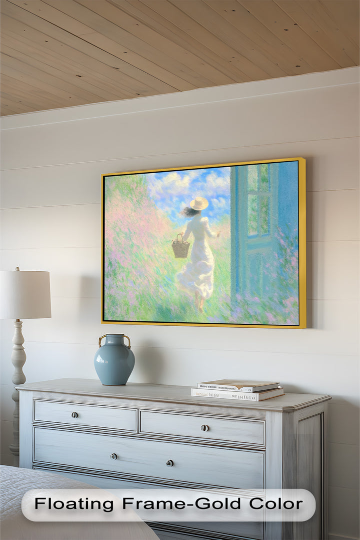Into the Bloom – Dreamy Woman in Wildflower Field Oil Painting