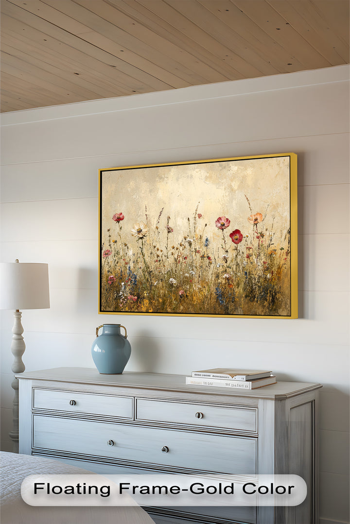 Vintage Wild Flowers – Rustic Floral Oil Painting