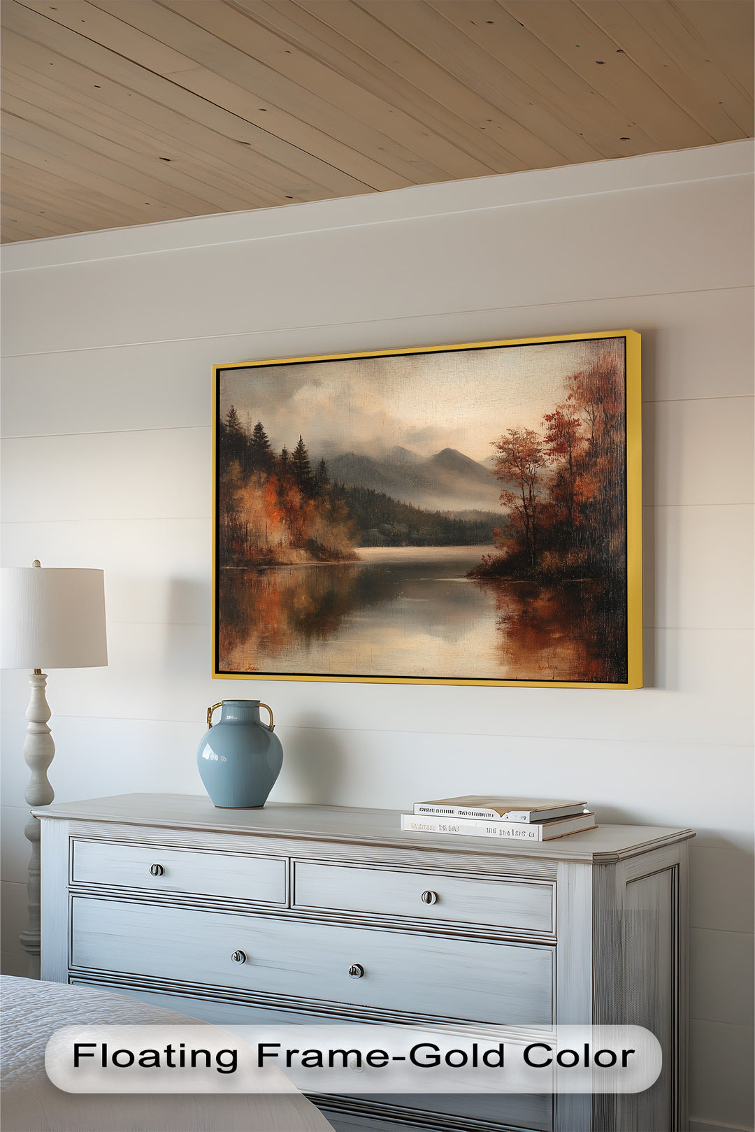 Rustikaler dunkler Herbst gerahmt – Moody Autumn Ölgemälde