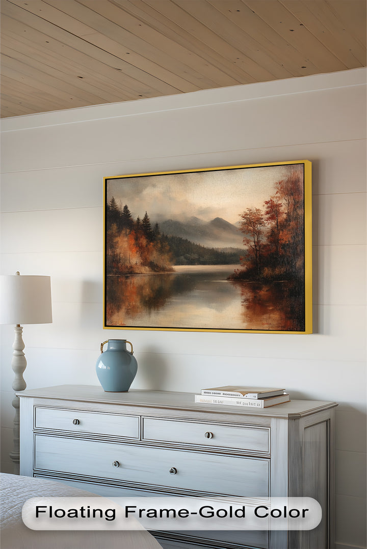 Rustikaler dunkler Herbst gerahmt – Moody Autumn Ölgemälde
