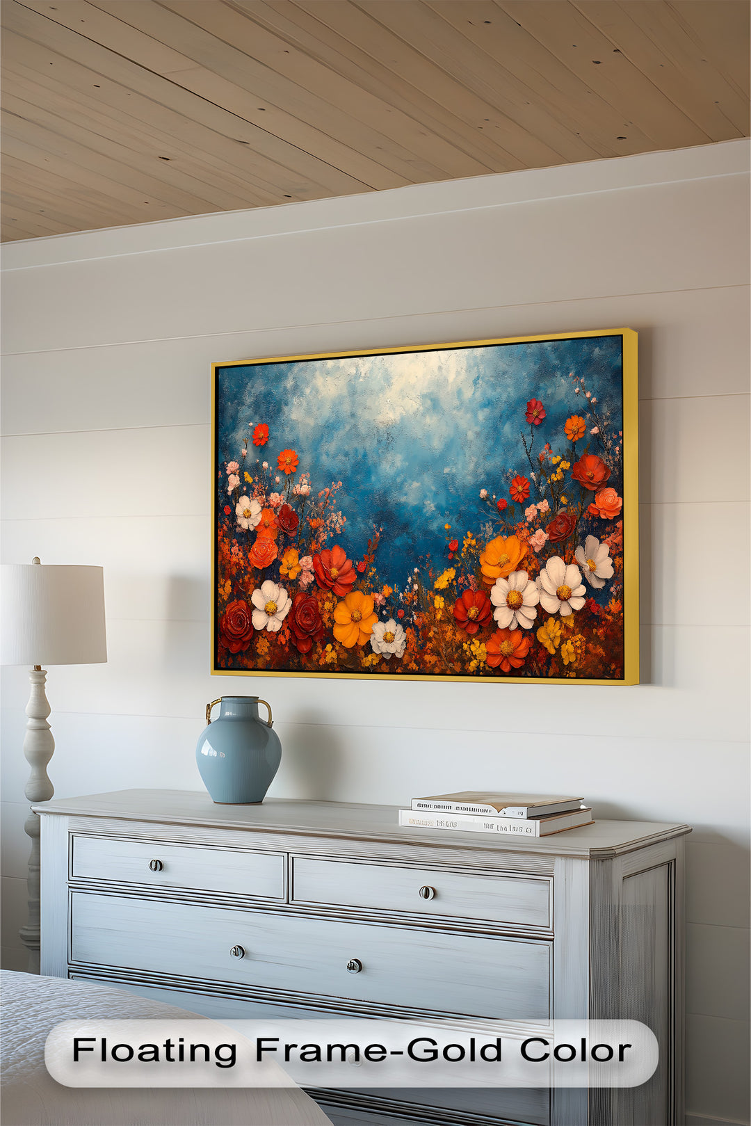 Blühender Horizont – Blumen-Ölgemälde