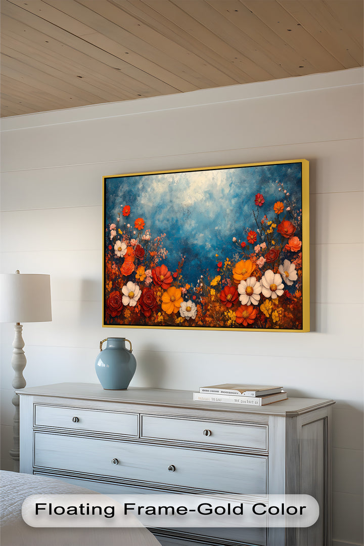 Blühender Horizont – Blumen-Ölgemälde