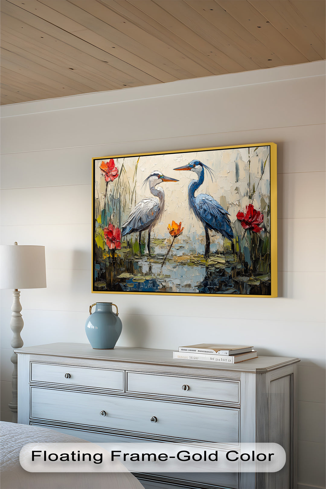 Pair of Herons – Animal Oil Painting