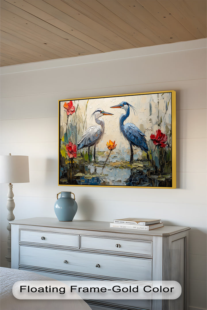 Pair of Herons – Animal Oil Painting