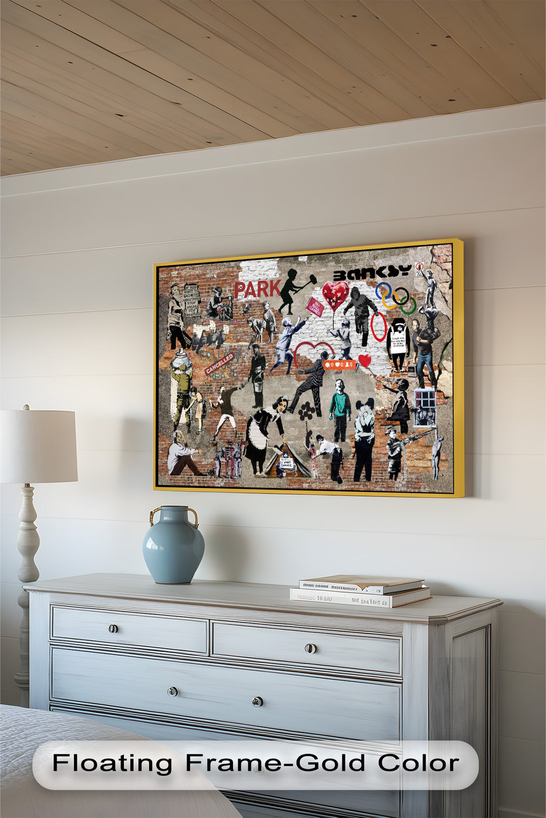 Voices on the Wall – Iconic Banksy Collage Oil Painting