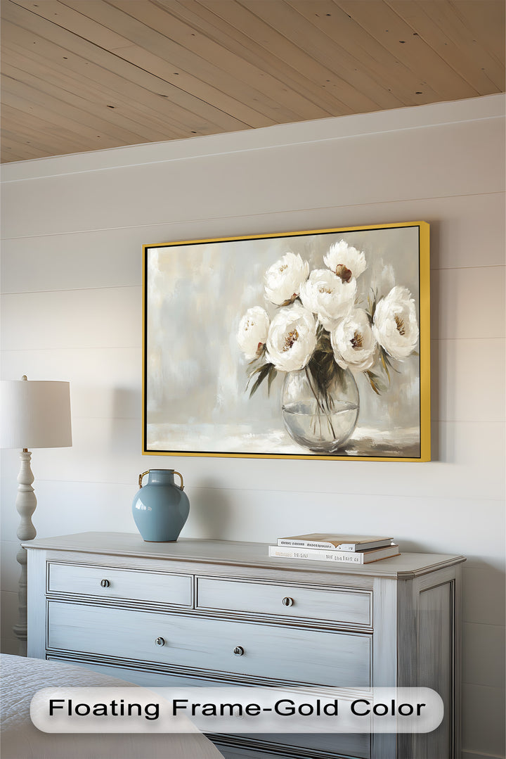 White Peony Bouquet – Floral Oil Paintings