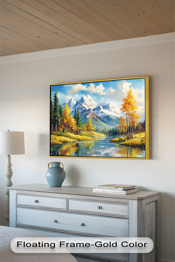 Golden Autumn Peaks – Mountain Landscape Oil Paintings