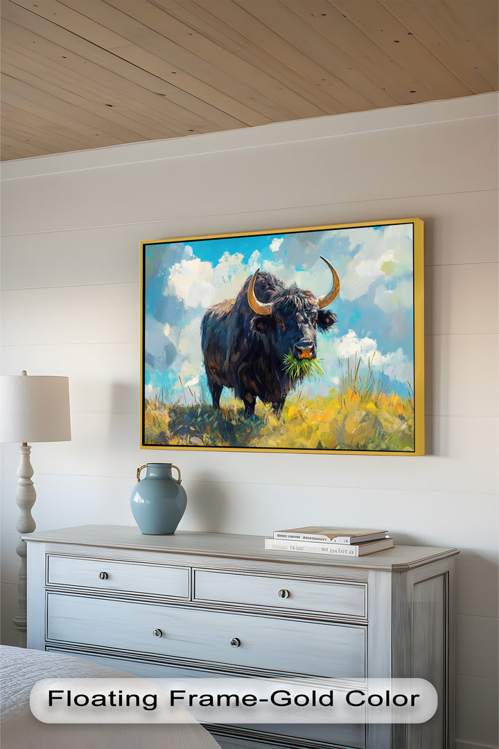 Highland Bull – Abstract Oil Painting