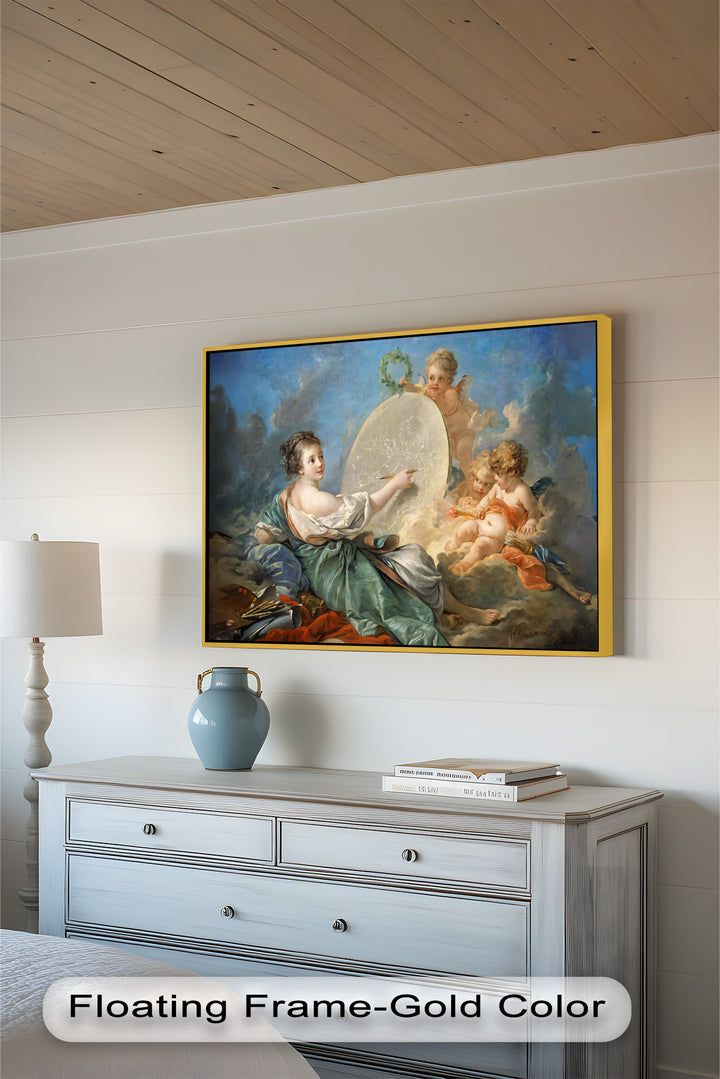 Allegorie der Kunst und Unschuld – Rokoko-Ölgemälde