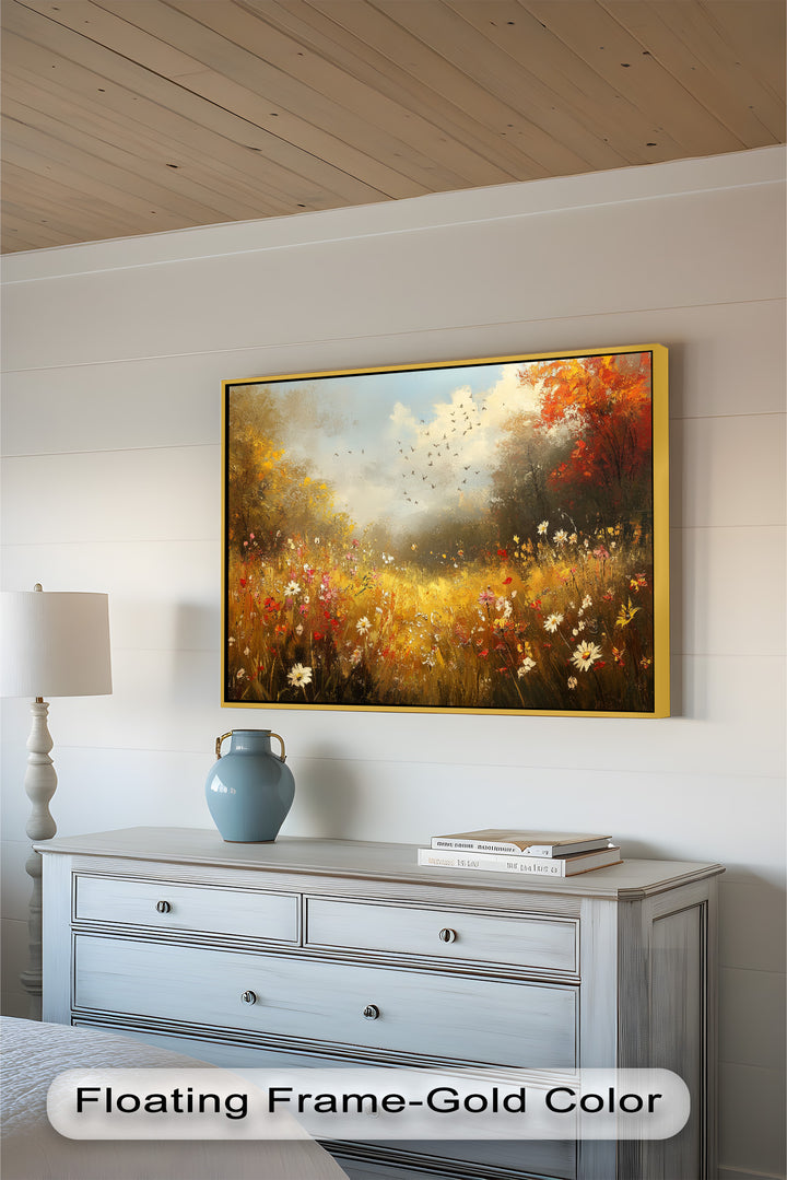Flowers and Stream – Vibrant Autumn Oil Painting
