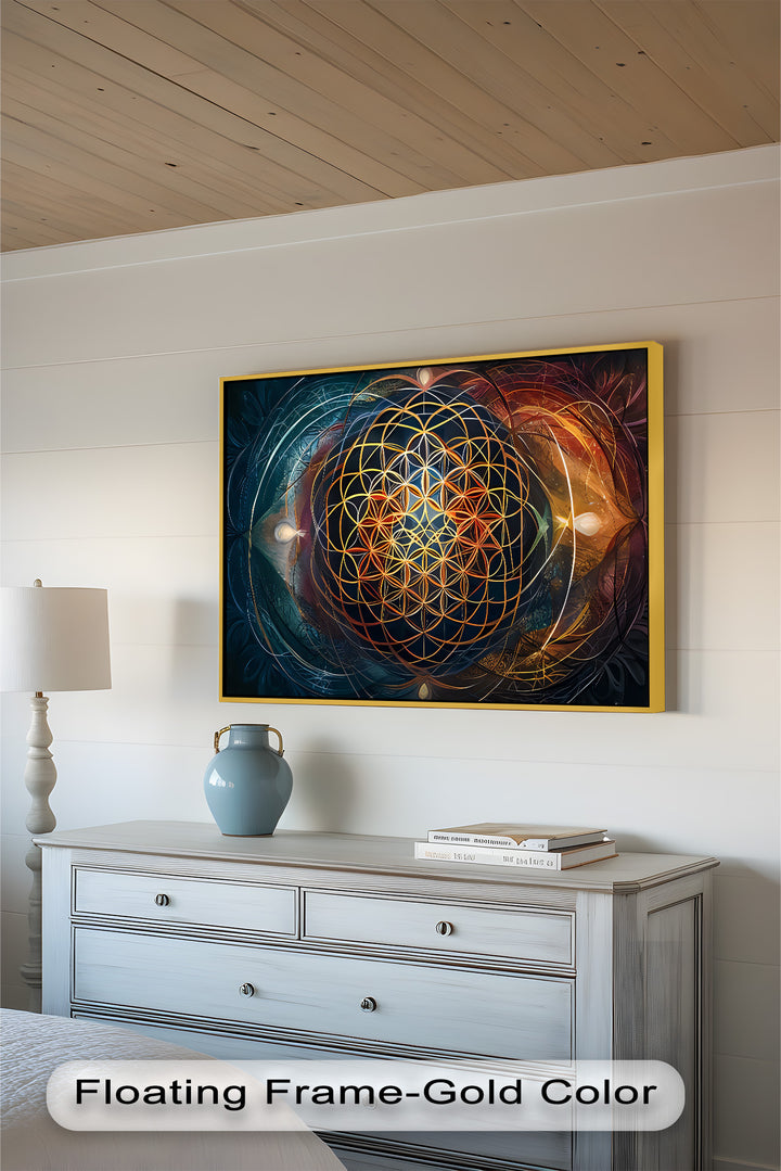 A stunning fusion of mysticism and art, this piece invites reflection, connection, and inner harmony through its radiant design.