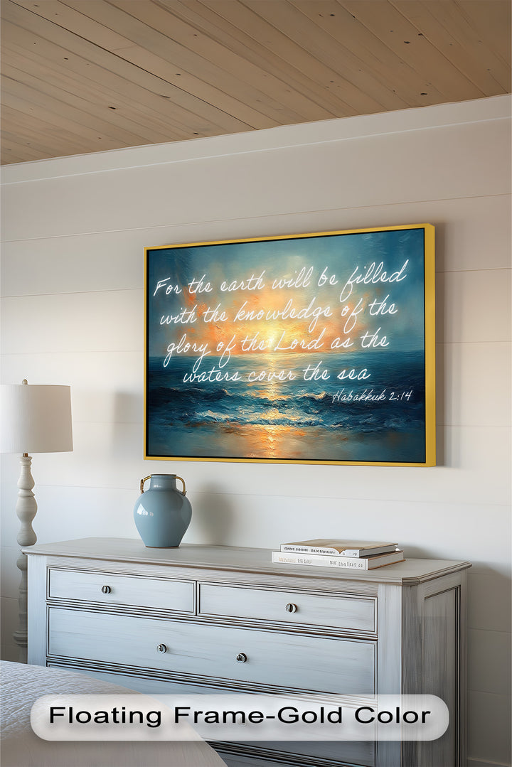 Habakkuk 2:14 – The Glory of the Lord Bible Verse Oil Painting