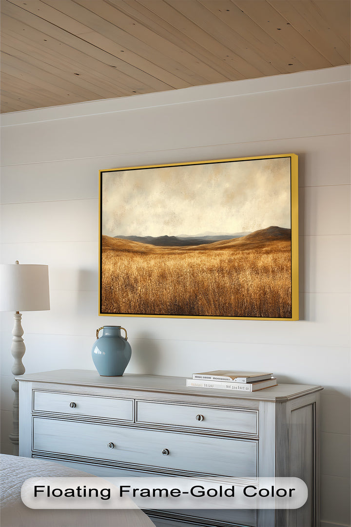 Golden Prairie Horizon – Landschaftsölgemälde