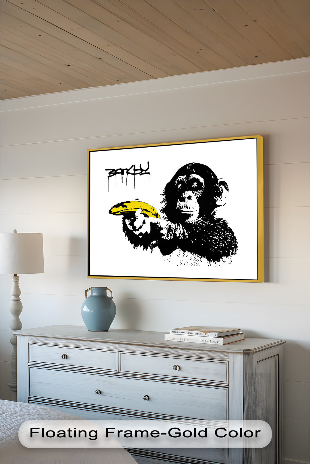 Monkey with Banana Gun – Satirical Banksy Oil Painting