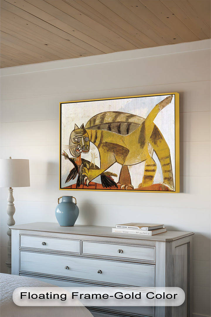 Wild Cat and Bird by Pablo Picasso – Cubist Oil Painting