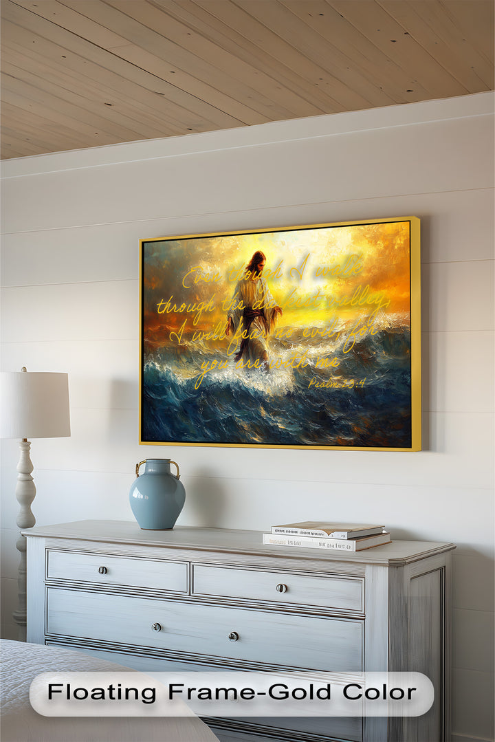 Psalm 23:4 – Fear No Evil Bible Verse Oil Painting