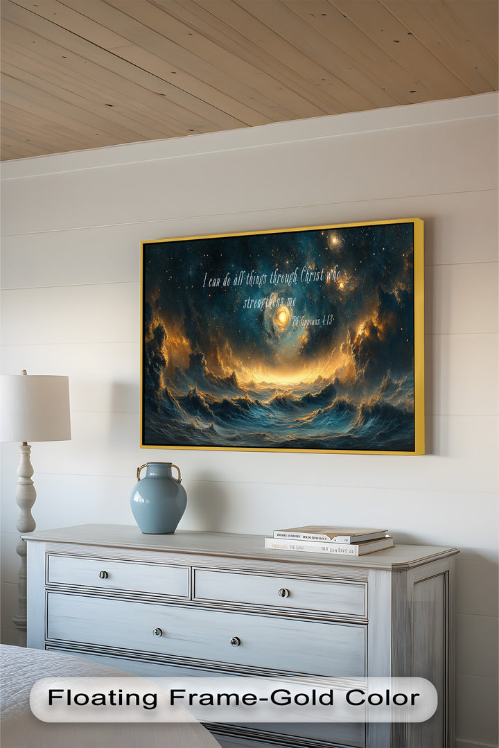 Eternal Strength in the Cosmos – Christian Seascape with Philippians 4:13






