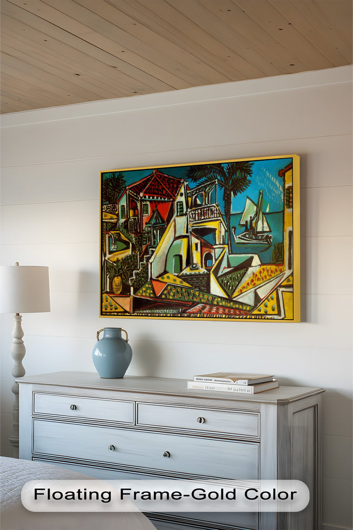 Mediterranes Dorf von Pablo Picasso – Küsten-Ölgemälde