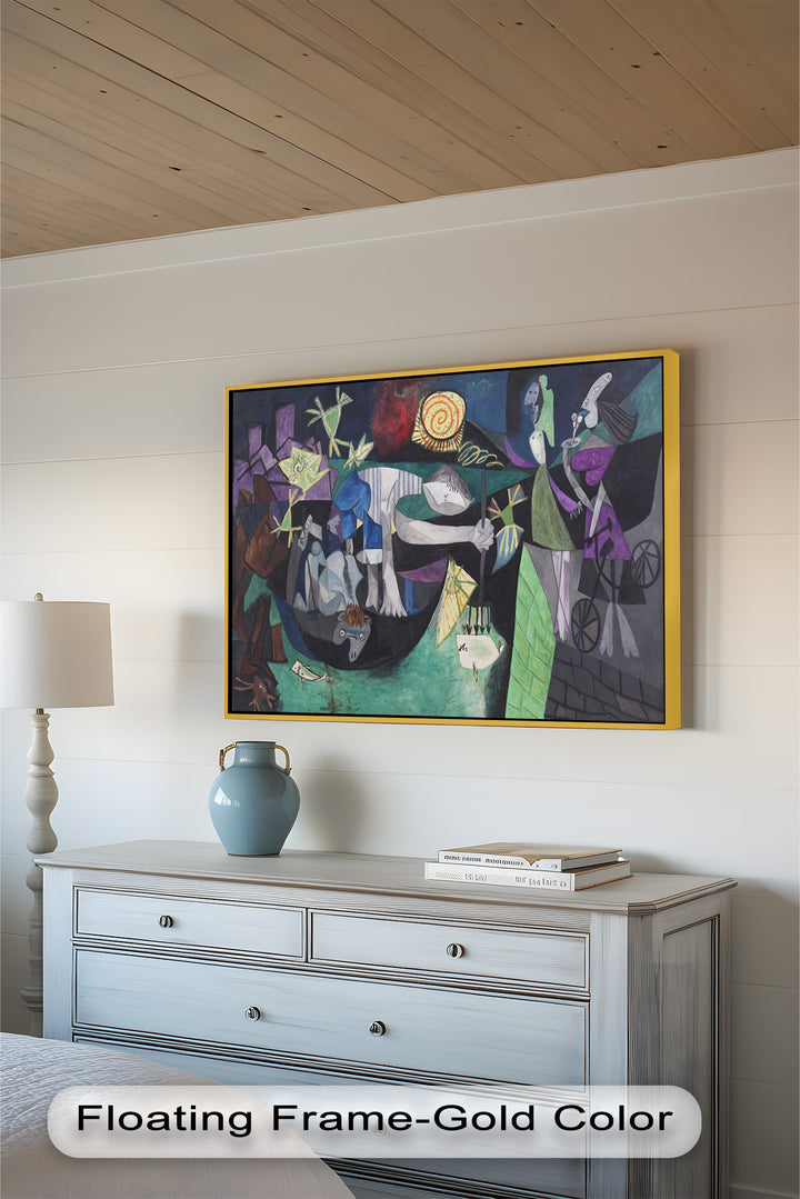 The Spiral Sun – Dynamic Surrealist Tableau Picasso Oil Painting