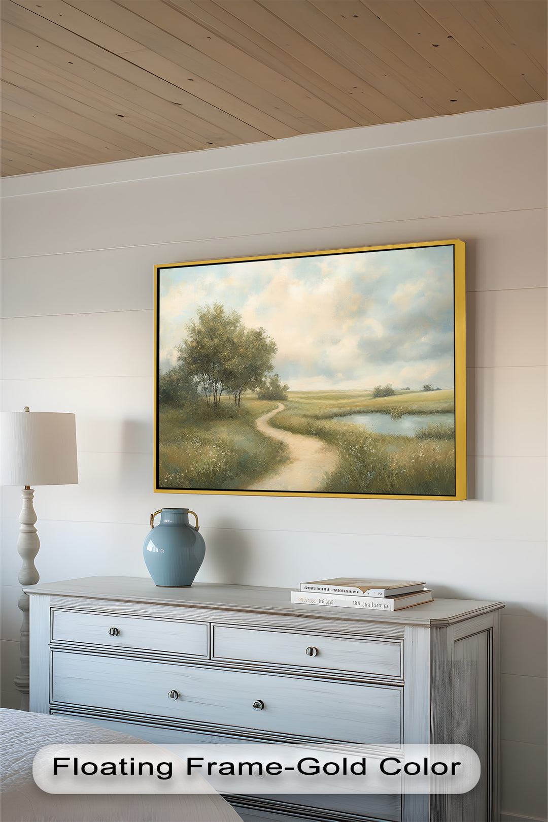 Landweg Landschaft Wandkunst – Pastorales Ölgemälde