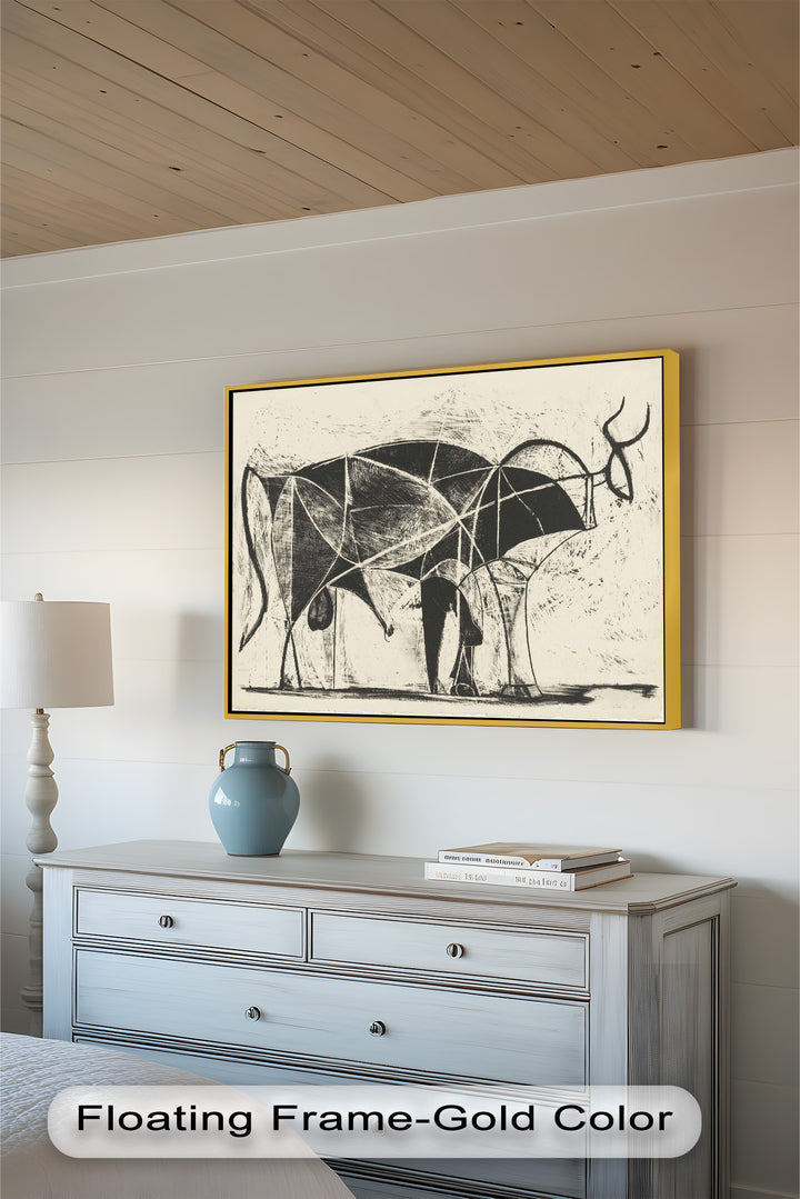 The Bull by Pablo Picasso – Minimal Abstract Oil Painting
