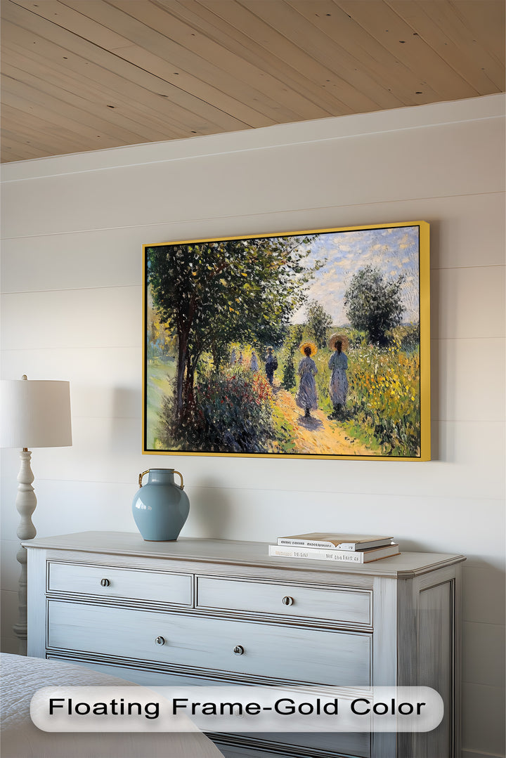 Afternoon Stroll – Sun-Dappled Garden Walk Oil Painting