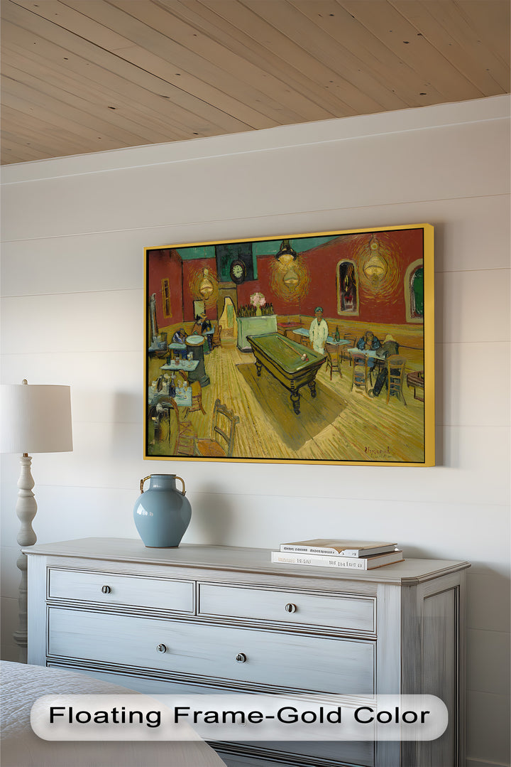 Das Nachtcafé – Ausdrucksstarkes Interieur Historisches Ölgemälde