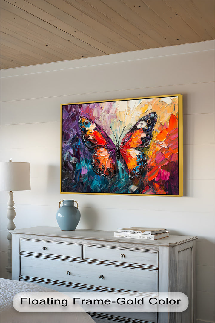 Radiant Butterfly in Blooming Spectrum - Animal Oil Painting