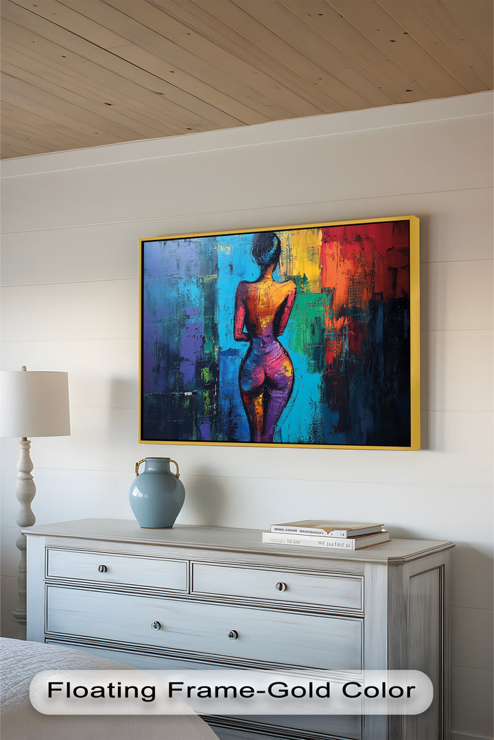 Radiant Contours – Bold Abstract Figurative Oil Painting