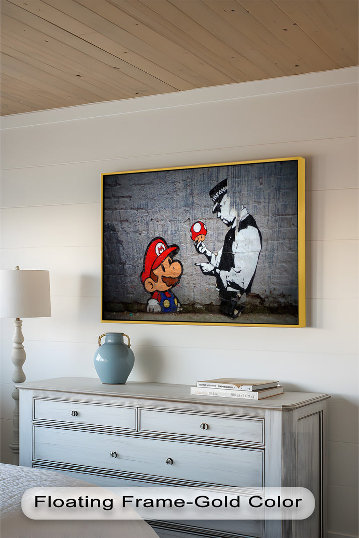 Mario Meets the Law – Banksy Oil Painting