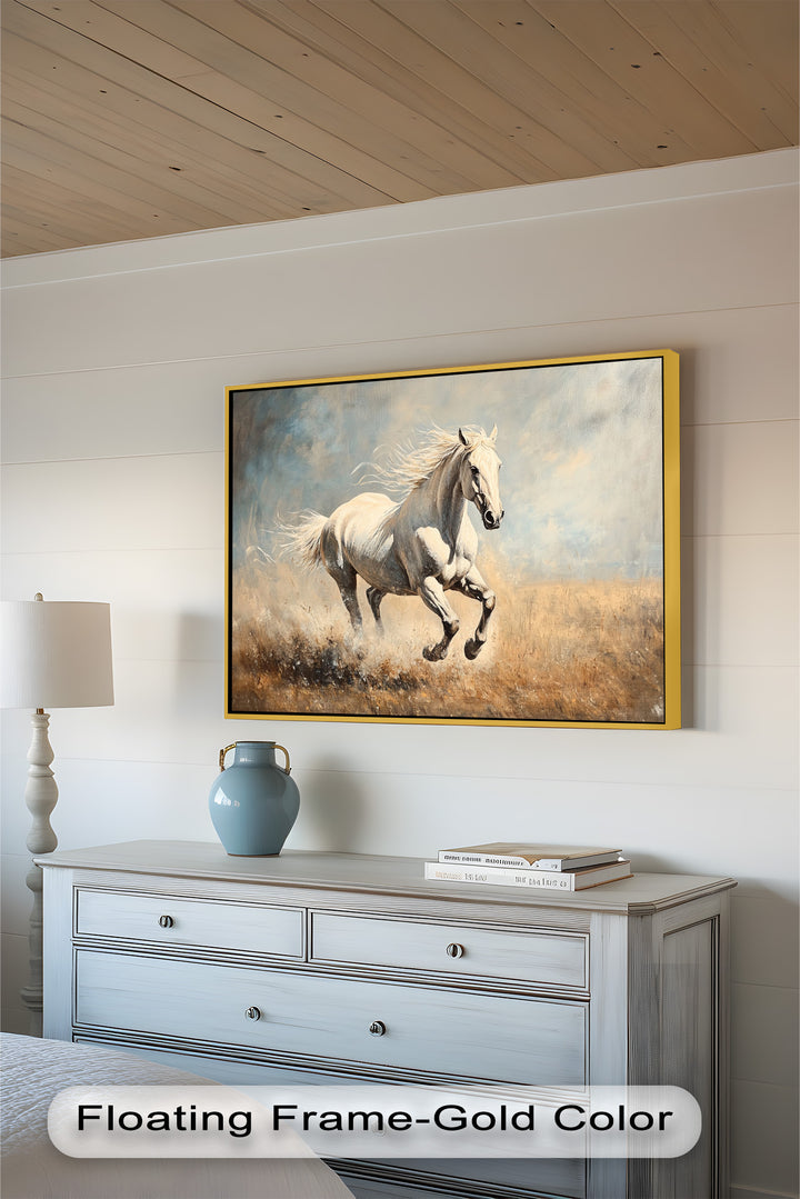 White Stallion Art – Horse Oil Painting