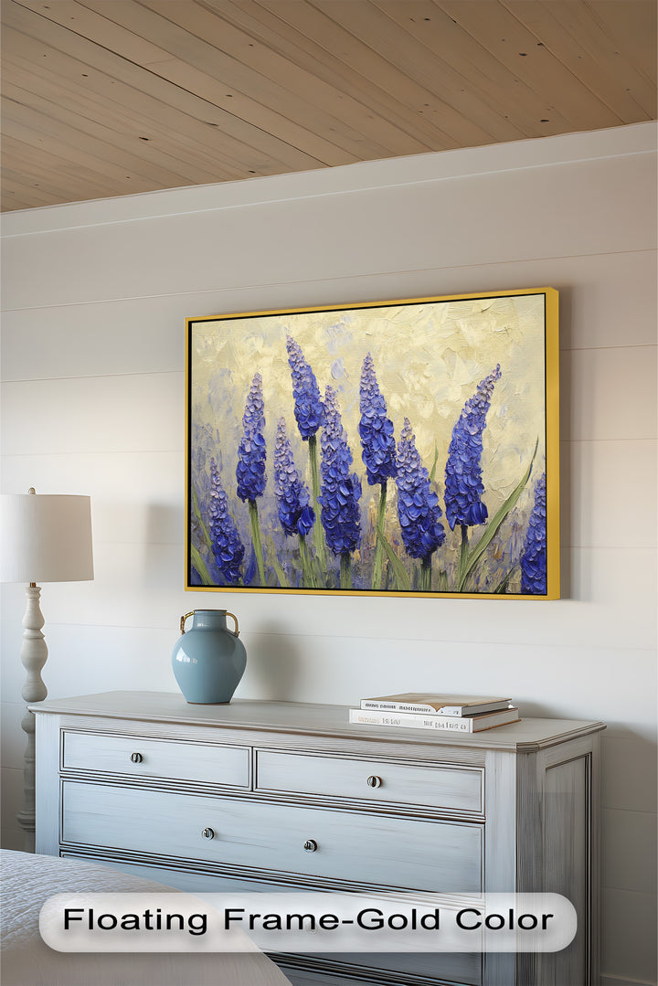Lavender Spires in Bloom – Purple Blossom Flower Oil Painting