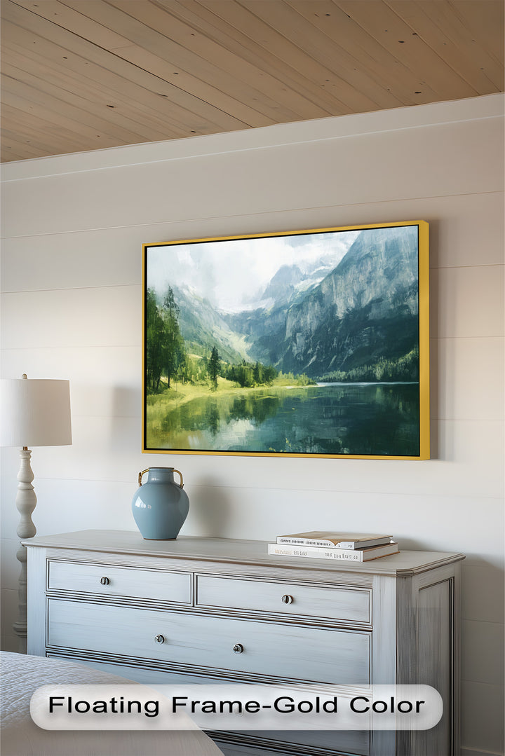 Mountain with a Lake – Modern Oil Painting