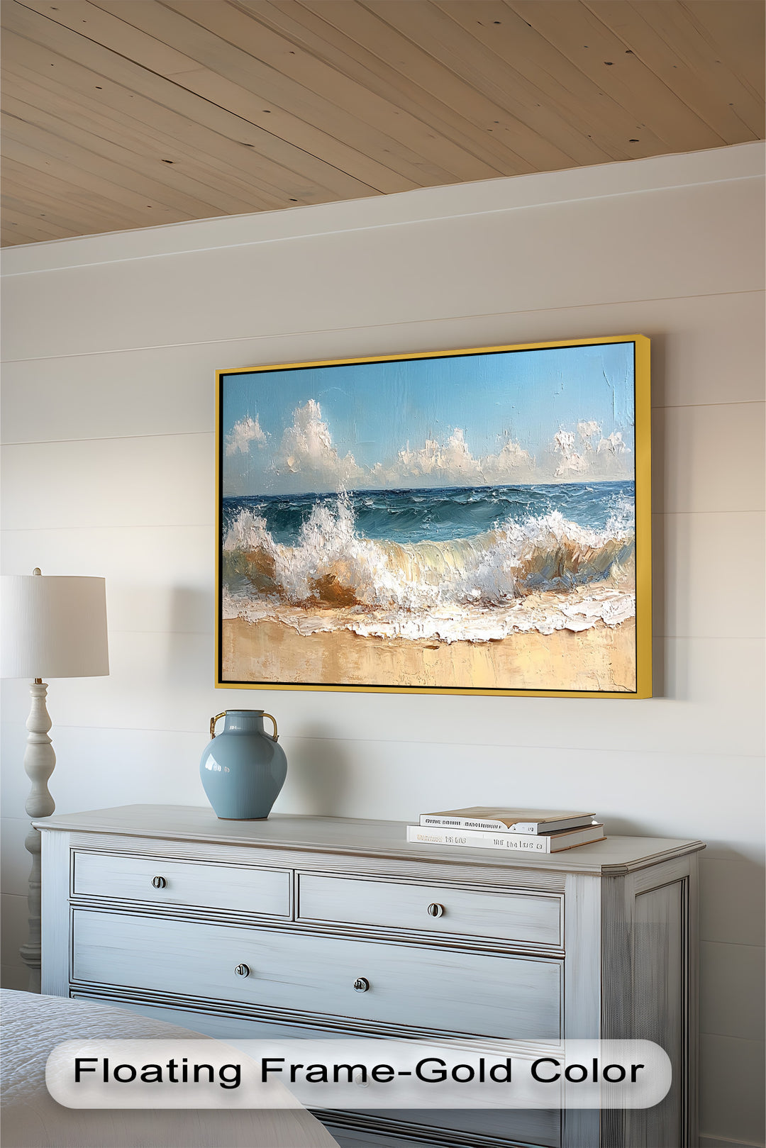 With rich texture and dynamic brushstrokes, the artwork brings the refreshing movement of the sea to life in vivid detail.

