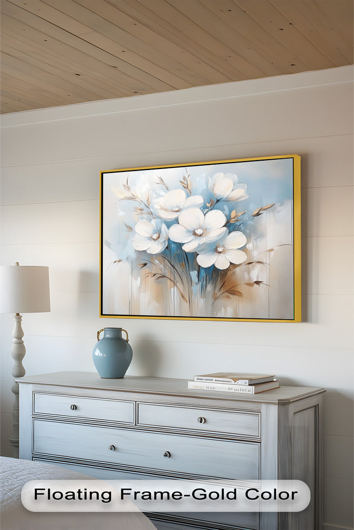 Soft White Blossoms – Floral Oil Painting