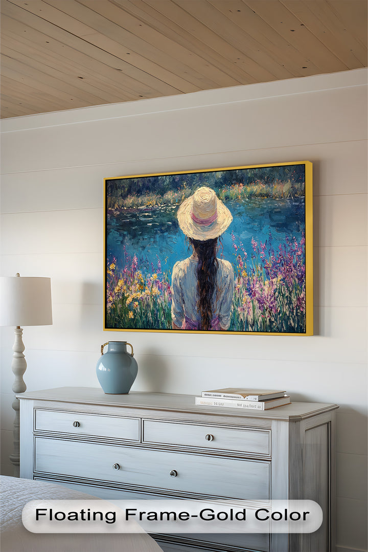 Girl by the Water – Impressionist Oil Painting