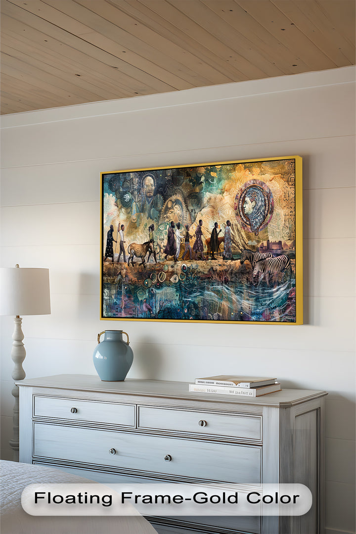 Echoes of Migration – Symbolic Journey Through Time Oil Painting