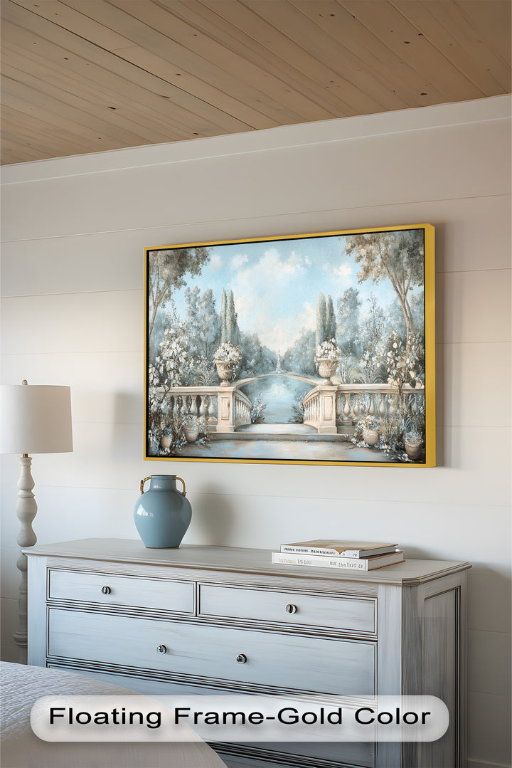 Tranquil Garden Terrace – Landscape Oil Painting