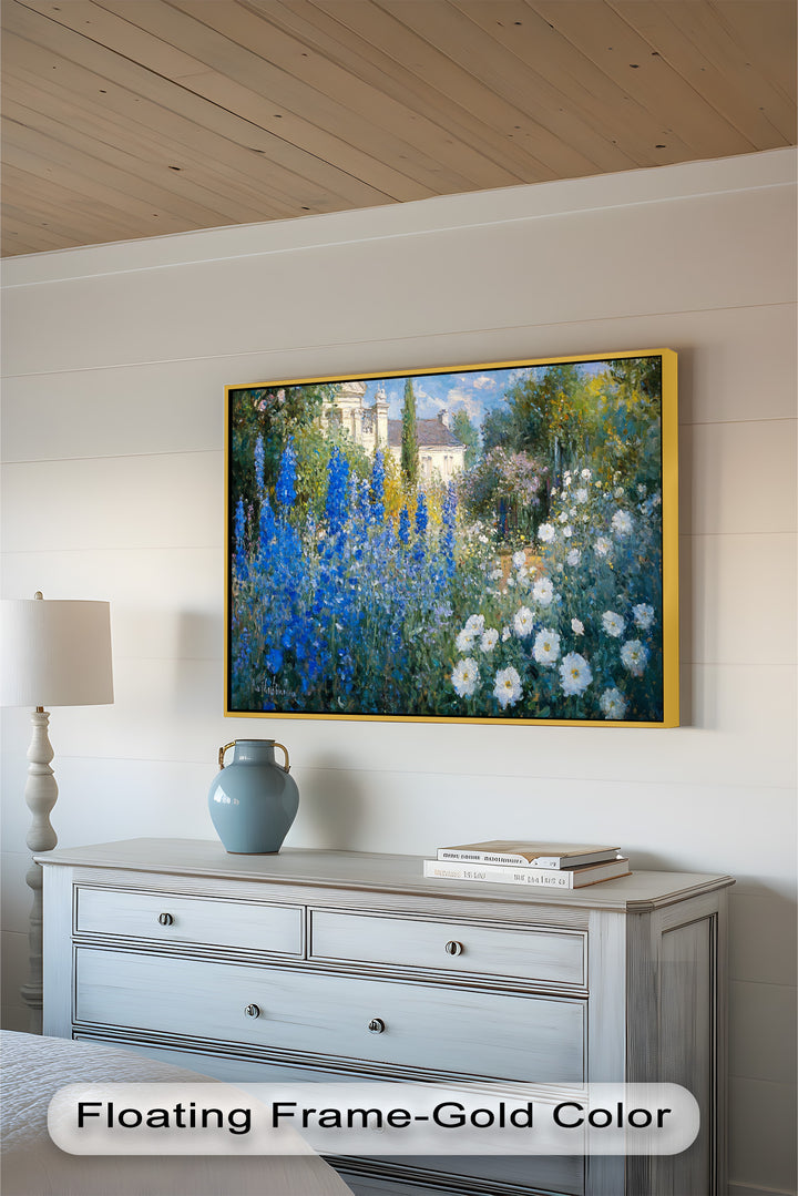 Blue Delphinium - Impressionist Oil Painting