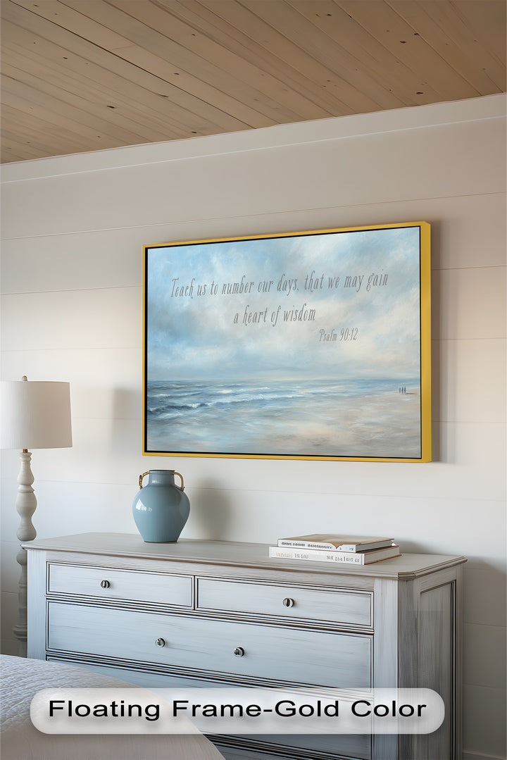 Psalm 90:12 – Heart of Wisdom Bible Verse Oil Painting