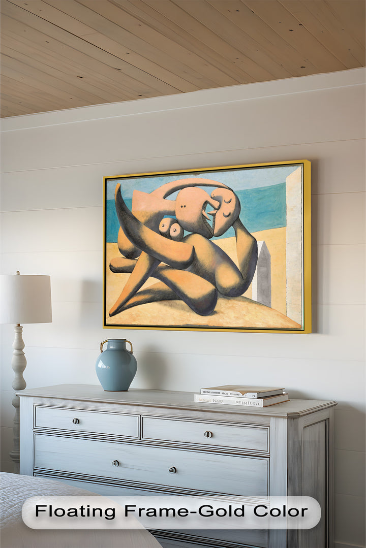 Lovers by the Sea – Abstract Embrace Picasso Oil Painting