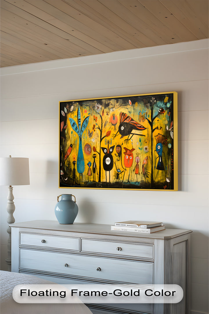 Whimsy in the Wild – Surreal Forest Creature Picasso Oil Painting