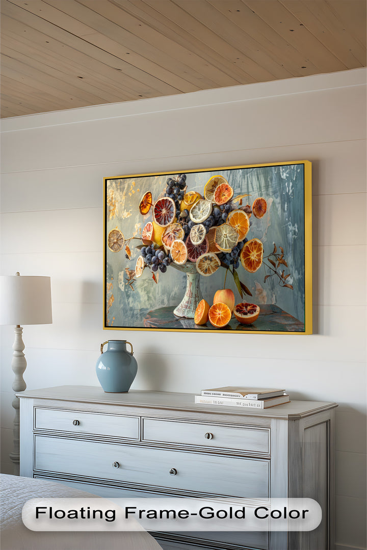 Grapes and Citrus Harmony – Decorative Still Life Food Painting